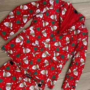 Suitmeister Medium M/L Red Xmas Cool Santa Suit Costume All over Print Holiday